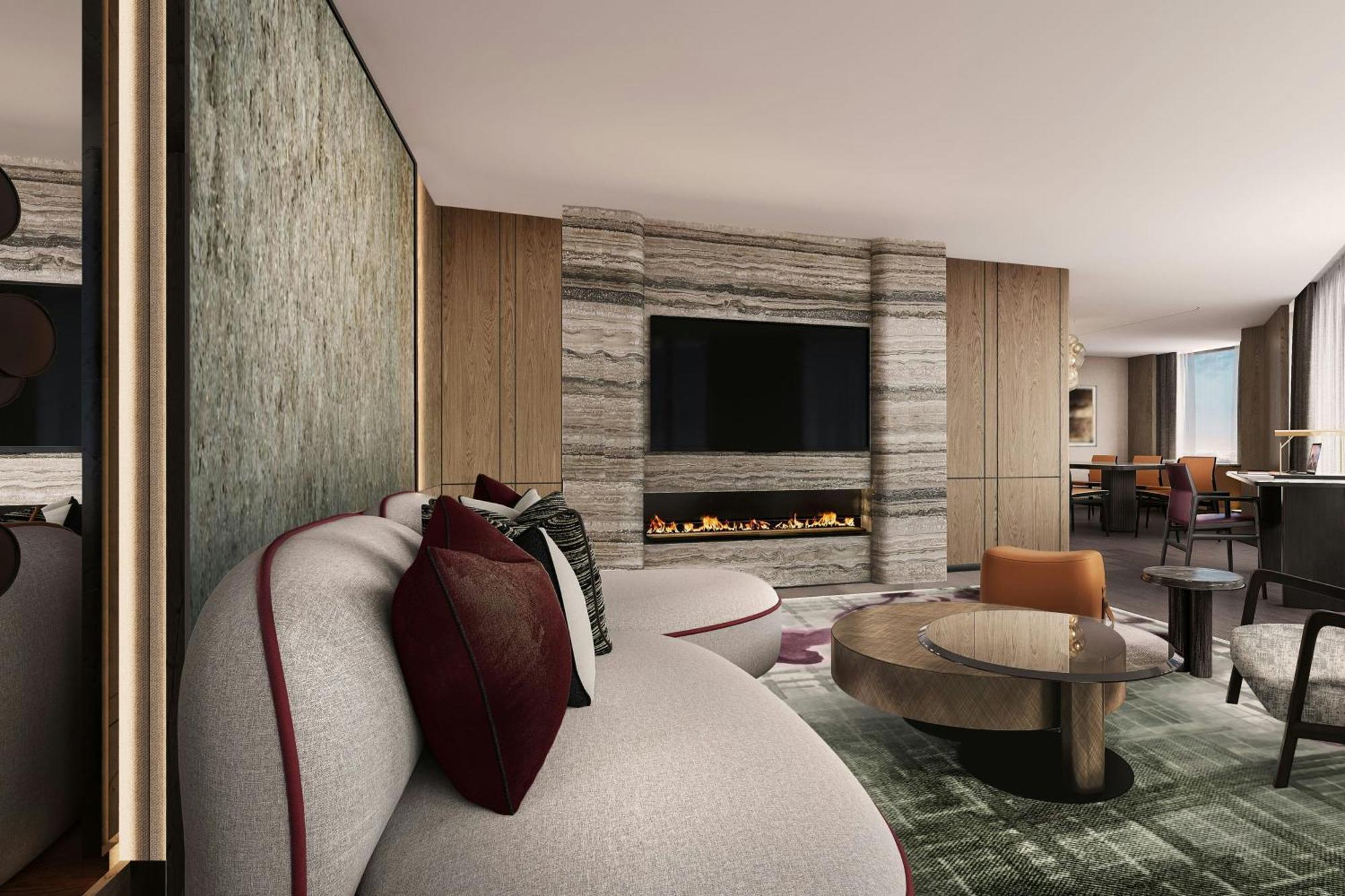 Hotel Jw Marriott Auckland Zewnętrze zdjęcie The living room of a three-bedroom apartment